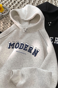 美式重磅连帽卫衣男秋季潮牌宽松休闲上衣青少年加绒加厚套头帽衫图片