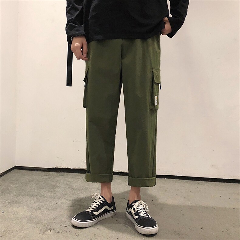 加绒2021九分裤男潮流宽松运动休闲工装裤5106-P30加绒批35,男装休闲裤,星座718-1