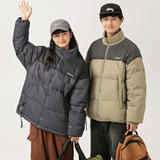 2026冬季新款男日系潮牌立领拼色白鸭绒羽绒服加厚外套YR10-F219，男装羽绒服，电商A101（原外27）