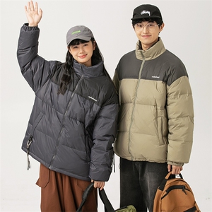 2026冬季新款男日系潮牌立领拼色白鸭绒羽绒服加厚外套YR10-F219