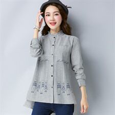 排多扣POLO领条纹2021年秋季时尚百搭潮流韩版显瘦，女装衬衫，丽影随形