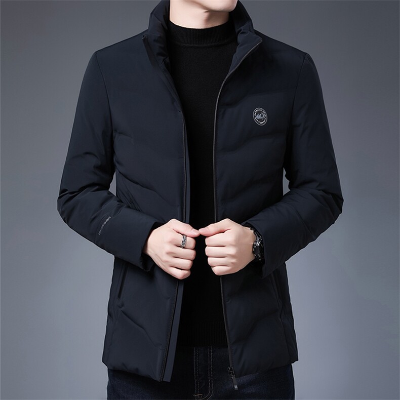 冬季新款羽绒服中年男士立领常规厚款90%羽绒外套KCN20822-5-P235,男装羽绒服,电商B212（原钱塘6029）
