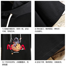 连帽短袖t恤男大码胖子带帽五分袖中袖砖墙挂拍LD54287-P45，男装T恤，电商A040A