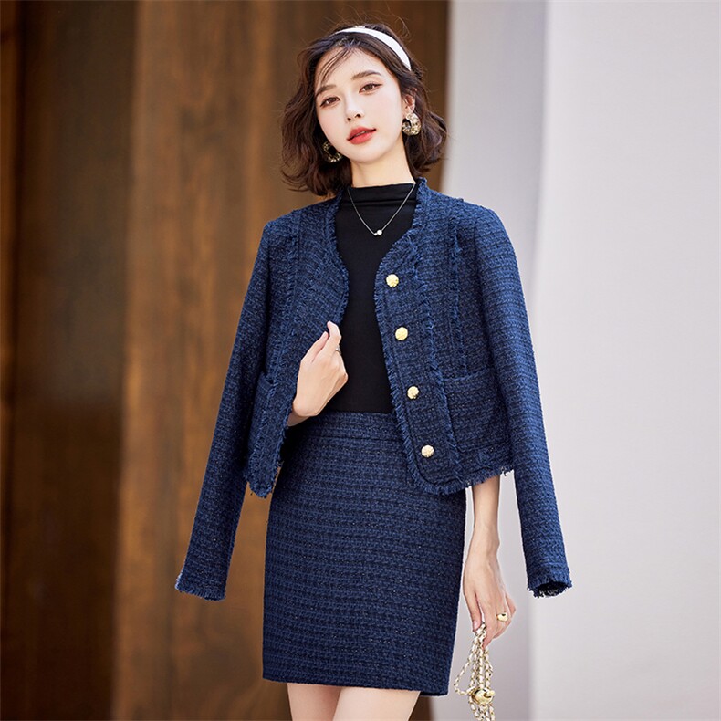 【财阀千金系列】2025秋冬新款气质重工小香套装短裙粗花呢两件,女装套装/套裙,难舍钰依