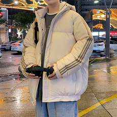 港风潮牌新款织带连帽可拆卸棉服潮流保暖棉衣M088-P85控129，男装棉衣，星座717