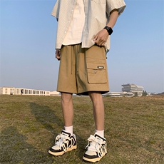日系贴标工装五分裤X3082TP50控价68夏季简约百搭ins潮直筒裤男，男装休闲裤，电商A102-1