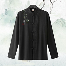 男士衬衫长袖衬衣盘扣立领唐装风XZ1512-71614-P40，男装衬衫，星座1512