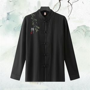男士衬衫长袖衬衣盘扣立领唐装风 XZ1512-71614-P40图片