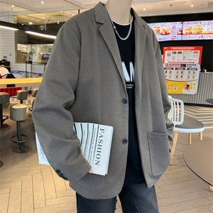 高级感西装外套男士秋季ins小众痞帅休闲毛呢西服 FK79 P80图片