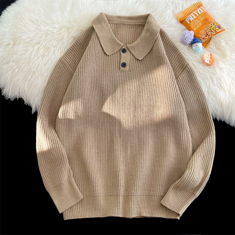 秋冬季翻领毛衣男宽松潮流港风长袖翻领针织衫上衣外套MY01P45，男装针织衫/毛衣，星座1013-5