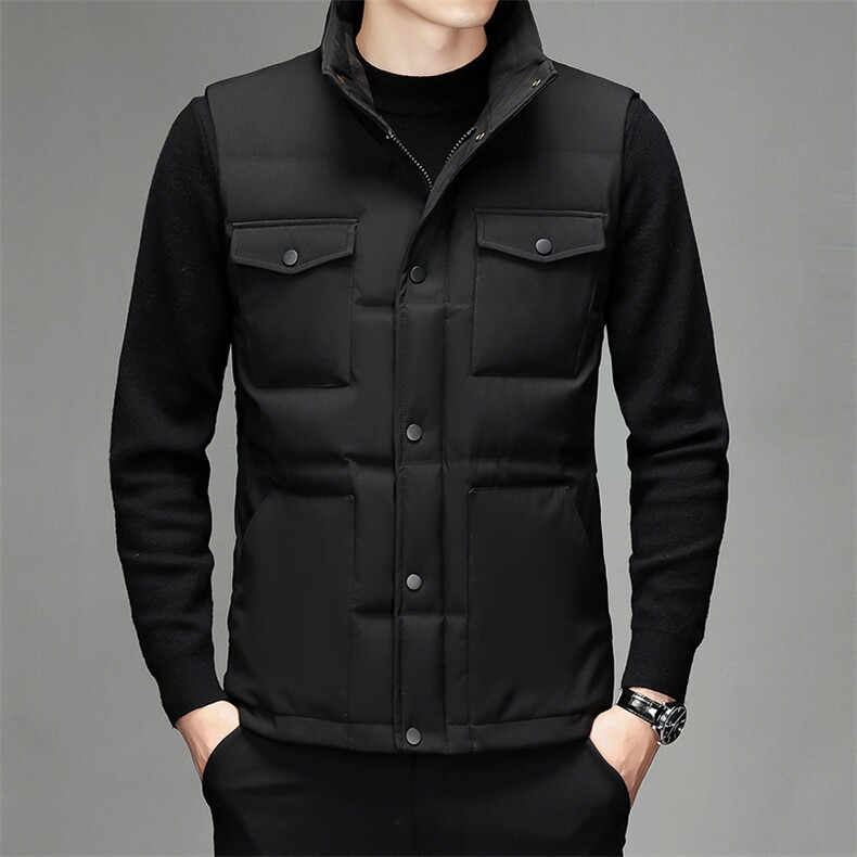常规连帽羽绒马夹男士纯色面包服保暖休闲外套马甲男SJ72097-P185,男装羽绒服,电商B212（原钱塘6029）