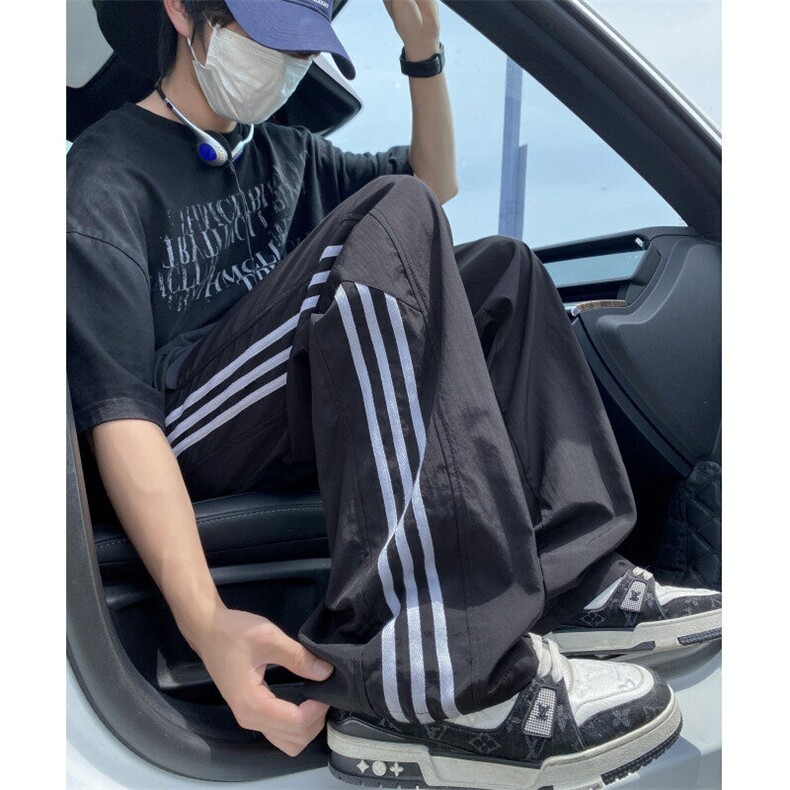抖音品质潮流美式条纹设计速干百搭休闲裤B315-K25418-特p35控68,男装休闲裤,电商B315