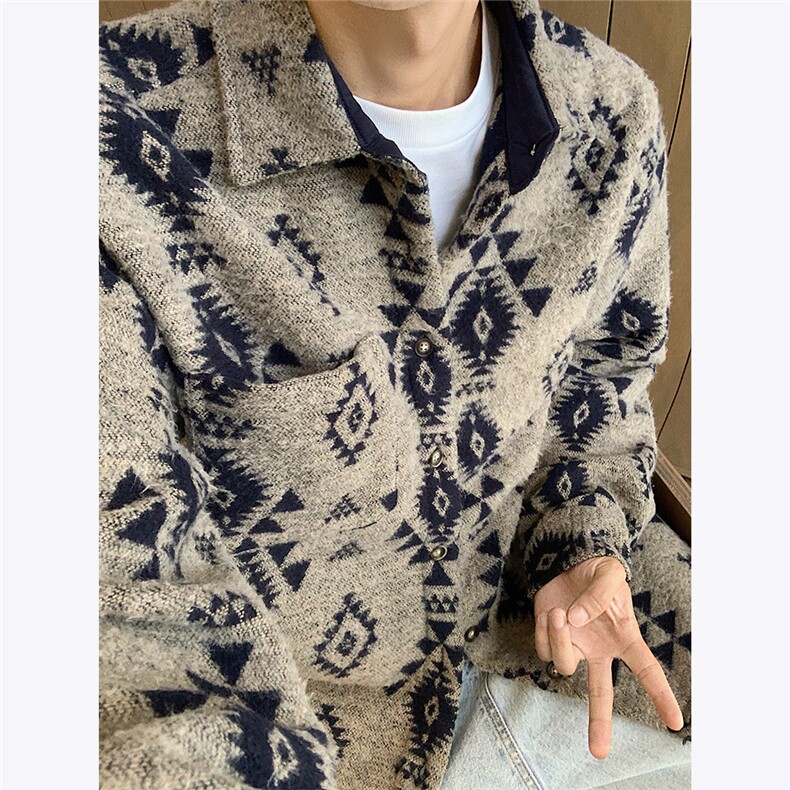主推美式复古提花水洗仿羊毛翻领夹克外套男百搭休闲上衣P110,男装夹克,电商C306-1