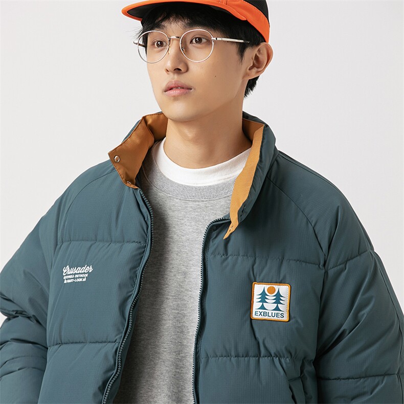 2026冬季新款男日系潮牌纯色刺绣宽松休闲棉服加厚外套MY376-F146,男装棉衣,电商A101（原外27）