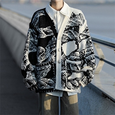 8XL-M慵懒风软糯毛衣开衫针织开衫外套男中长款MY1215P118控148，男装针织衫/毛衣，电商D206-1