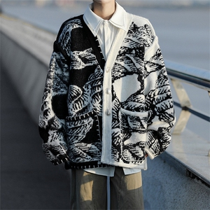 8XL-M 慵懒风软糯毛衣开衫针织开衫外套男中长款MY1215P118控148图片