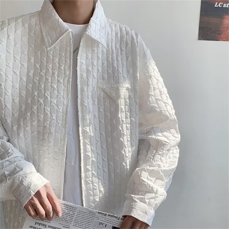男春秋情侣宽松休闲衬衣C644P46图片