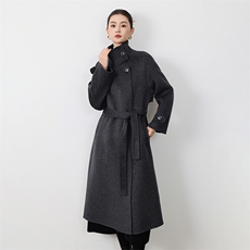 新款双面呢大衣羊毛大衣女中长款经典赫本风秋冬新款毛呢外套，女装双面呢大衣，贝源羊绒