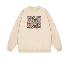 2025年秋季长袖套头时尚百搭提要求简约休闲花海，女装卫衣/绒衫，花可