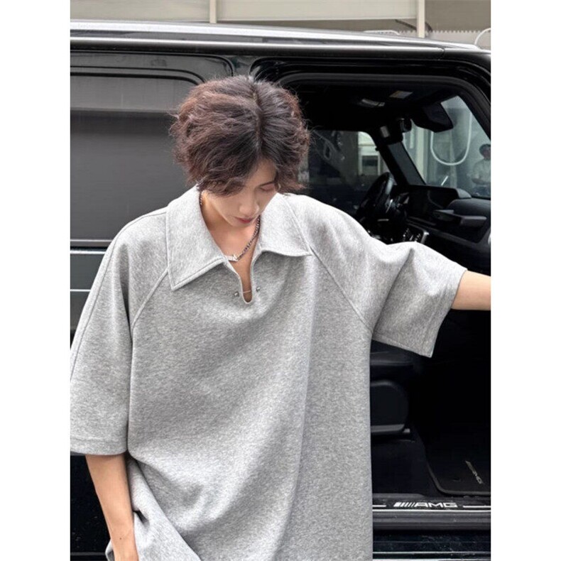 韩式cleanfit短袖T恤男款夏季重磅宽松街头风小众polo衫休闲上衣,男装Polo衫,星座1002-2
