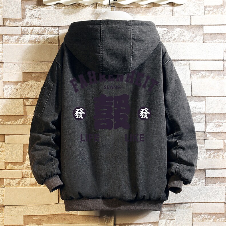 牛仔外套男大码加厚加绒衣男羊羔毛服男砖墙NM53256-P140,男装棉衣,电商A040A