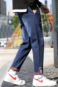 新款春季牛仔裤男宽松韩版潮流小脚休闲束脚男士工装裤子8912-P40图片