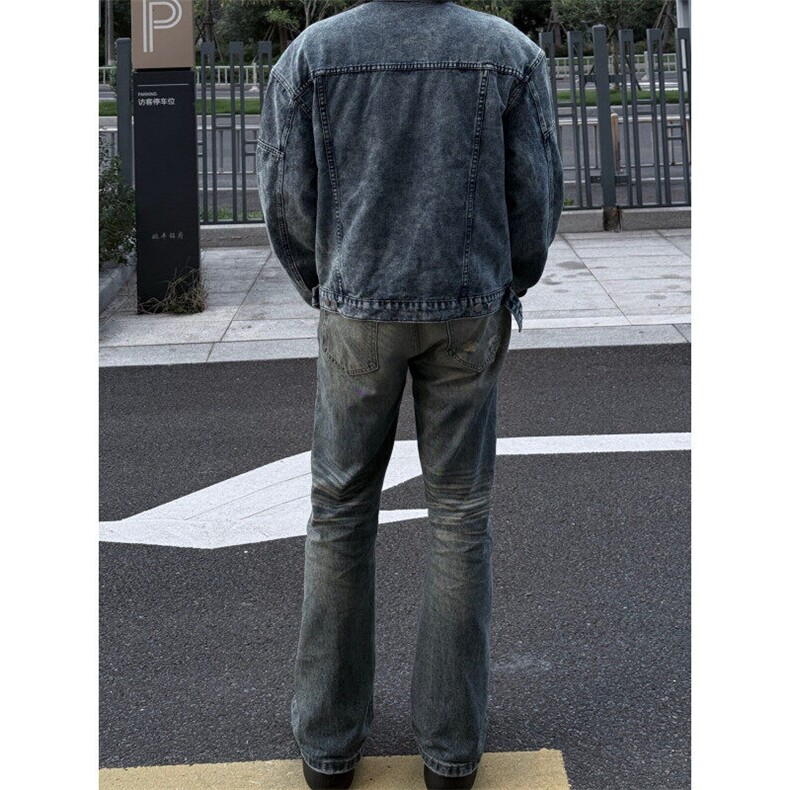 【有货】JK10CC-特P78美式高街短款牛仔外套男高级感垫肩夹克,男装夹克,星座1007（原301D）
