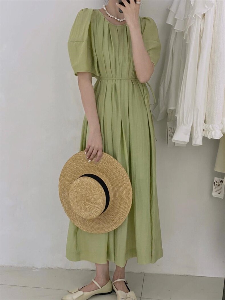 系带连衣裙，女装连衣裙，驿谷