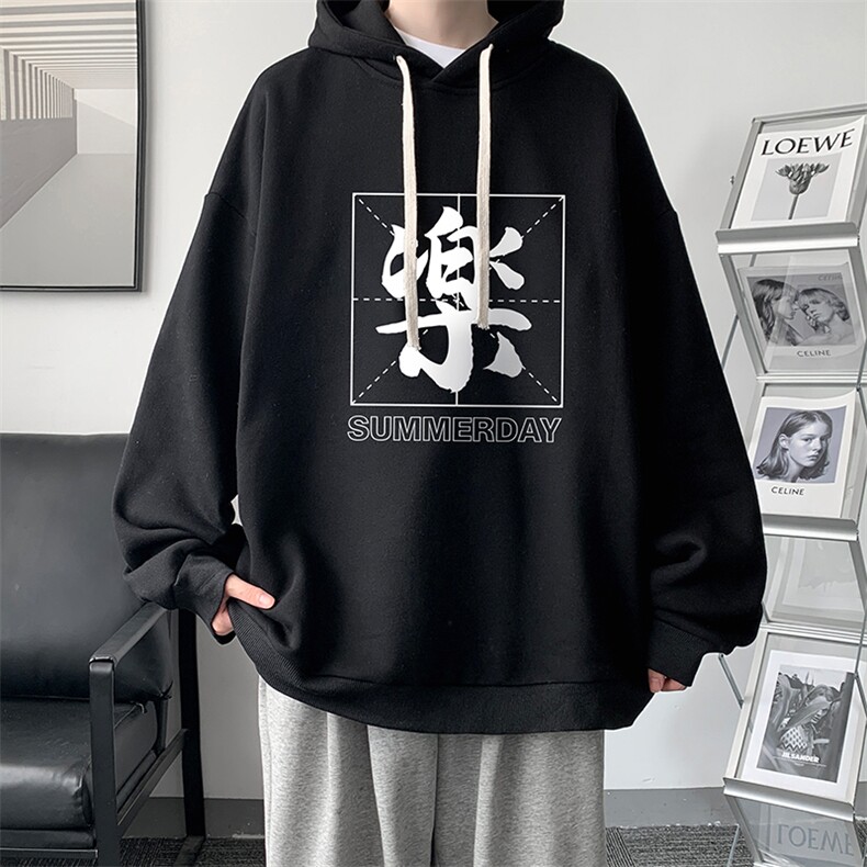 WY2197-P35加绒款-P40纯棉连帽卫衣男大码运动帽衫宽松薄外套男,男装卫衣,电商A040