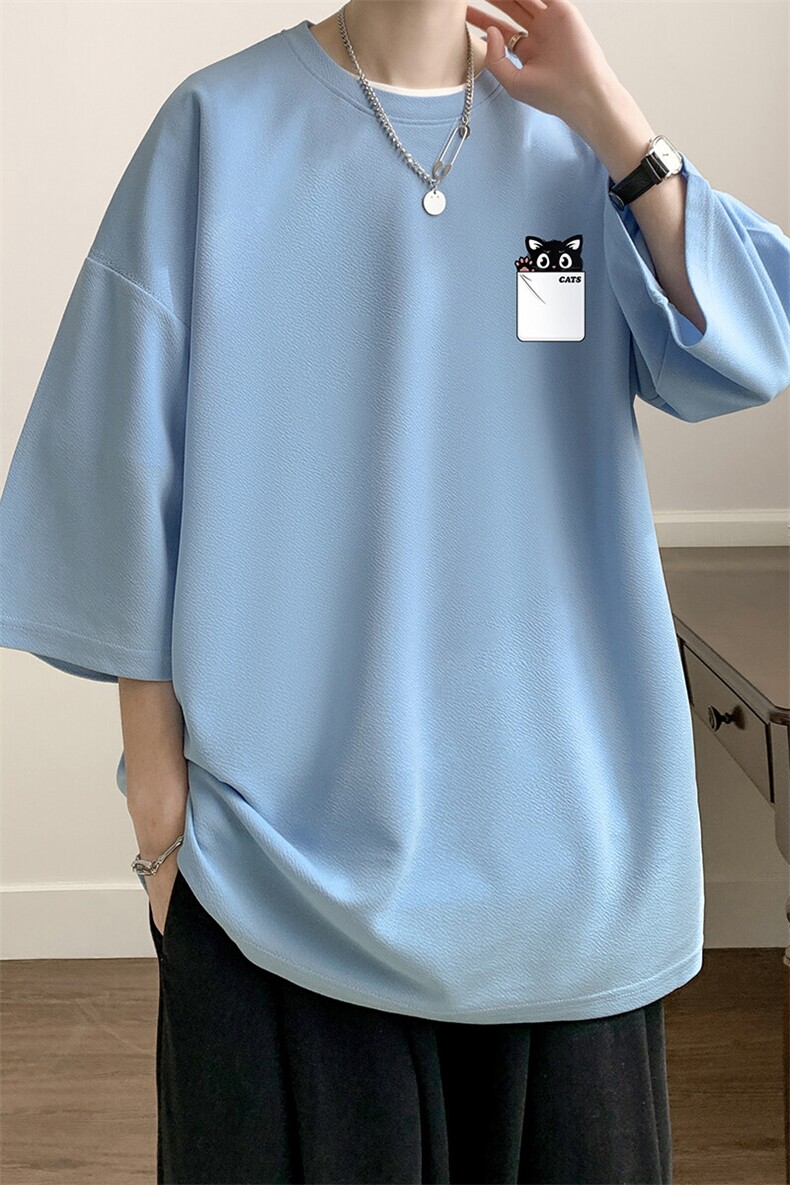 冰丝七分袖t恤男大码五分袖男短袖男中袖Q11397-P30,男装T恤,电商A040
