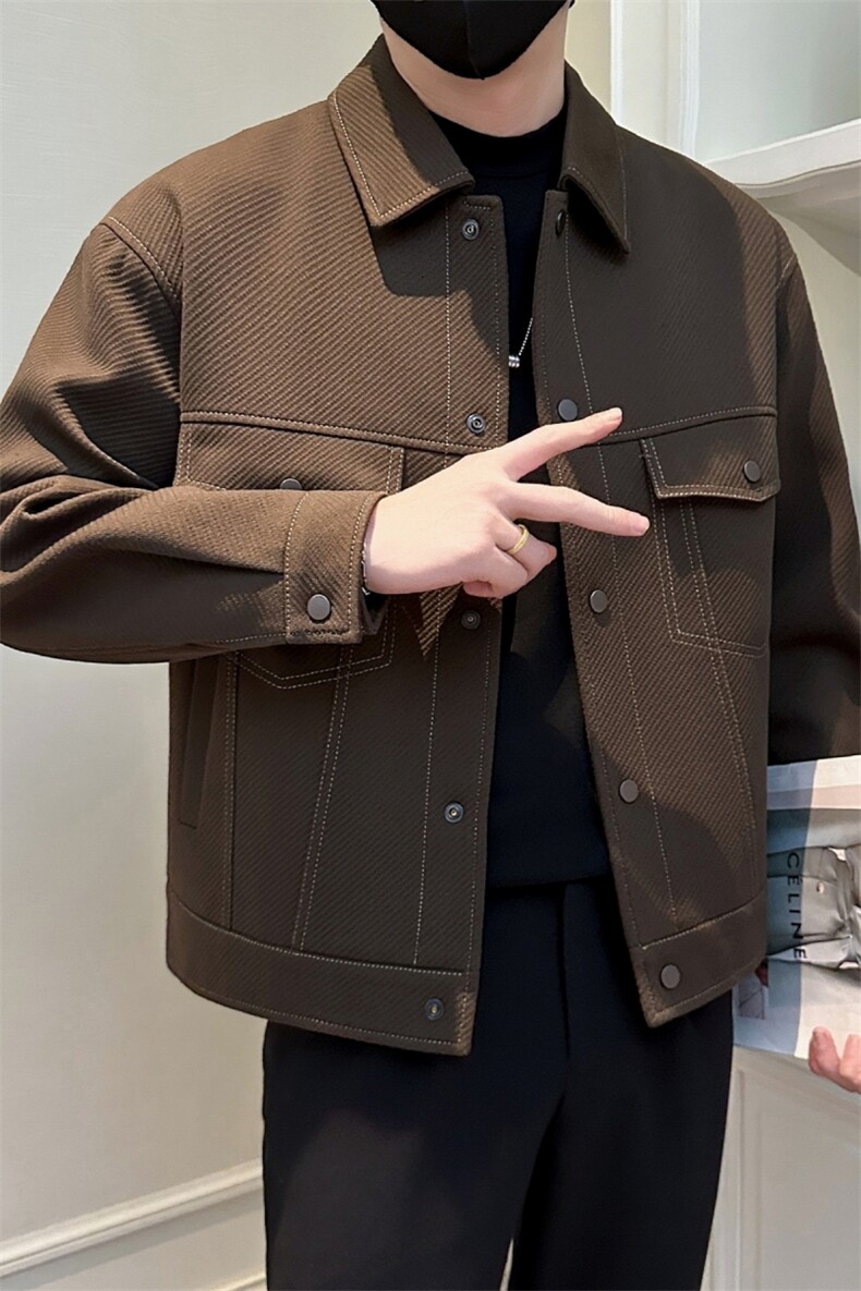 现货2025秋季社会小伙男明线工装斜纹夹克外套JK31P105控138,男装夹克,电商B276A