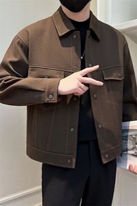 现货2025秋季社会小伙男明线工装斜纹夹克外套JK31P105控138图片