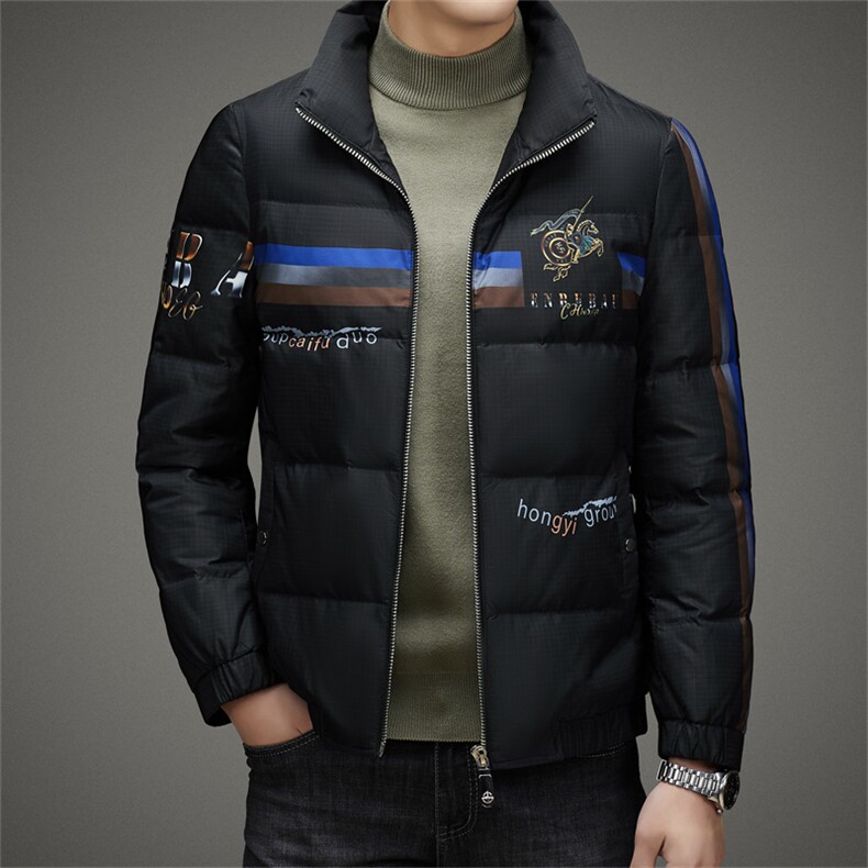 2023新款立领商务休闲男士上衣冬季中年加厚保暖羽绒服男装外套，男装羽绒服，电商B212（原钱塘6029）