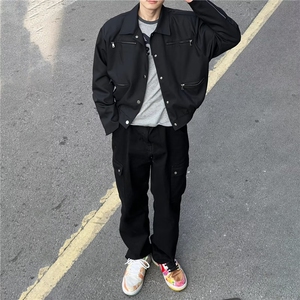 W11031-P70 网图现货 春季新款穿搭短款垫肩外套高级感痞帅夹克图片
