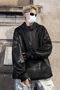 酒红色卫衣小众连帽上衣欧美高街vibe潮款外搭A061-AW00503-P60图片