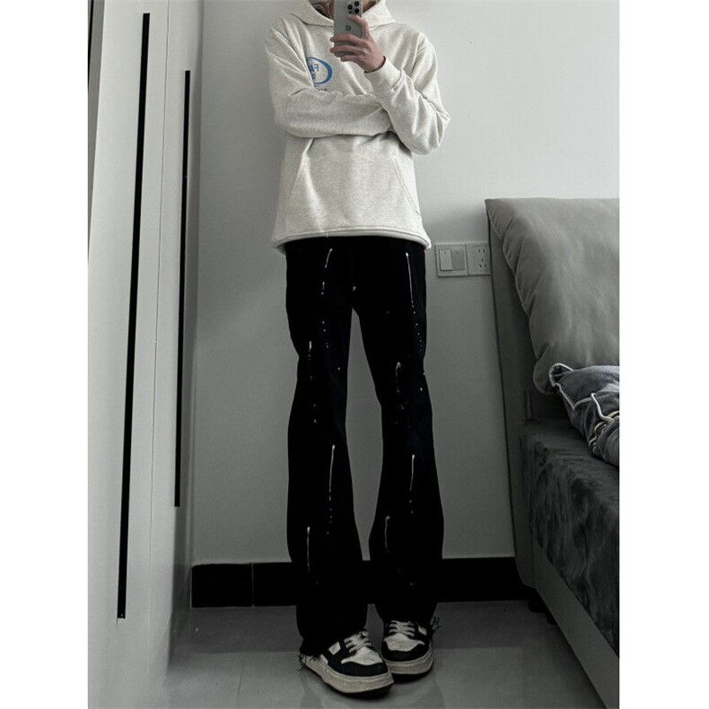 高街美式复古漆点泼墨牛仔裤嘻哈痞帅310A-4-NZ03JG,男装牛仔裤,星座310A-4