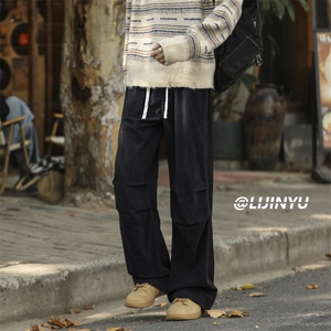 时尚灯芯绒拖地裤垂顺休闲百搭直筒阔腿裤显高有型 1006-特批-35图片