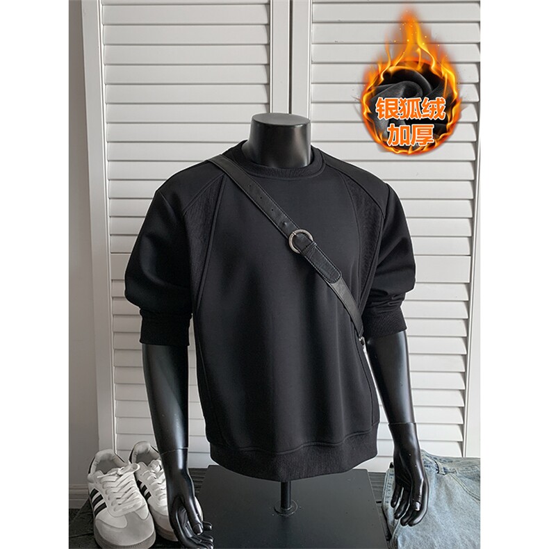 重磅420g曼巴棉保暖银狐绒正肩男大码卫衣W5192J加绒-特P45控88，男装棉衣，电商A001