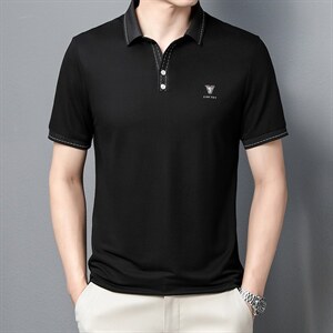 男士2022休闲商务短袖POLO衫纯色翻领中年爸爸装上衣ZL1236-P55图片