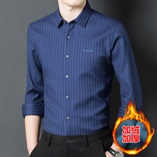 YY-F5007R男士2023年冬季长袖加绒衬衫商务休闲修身衬衣P88