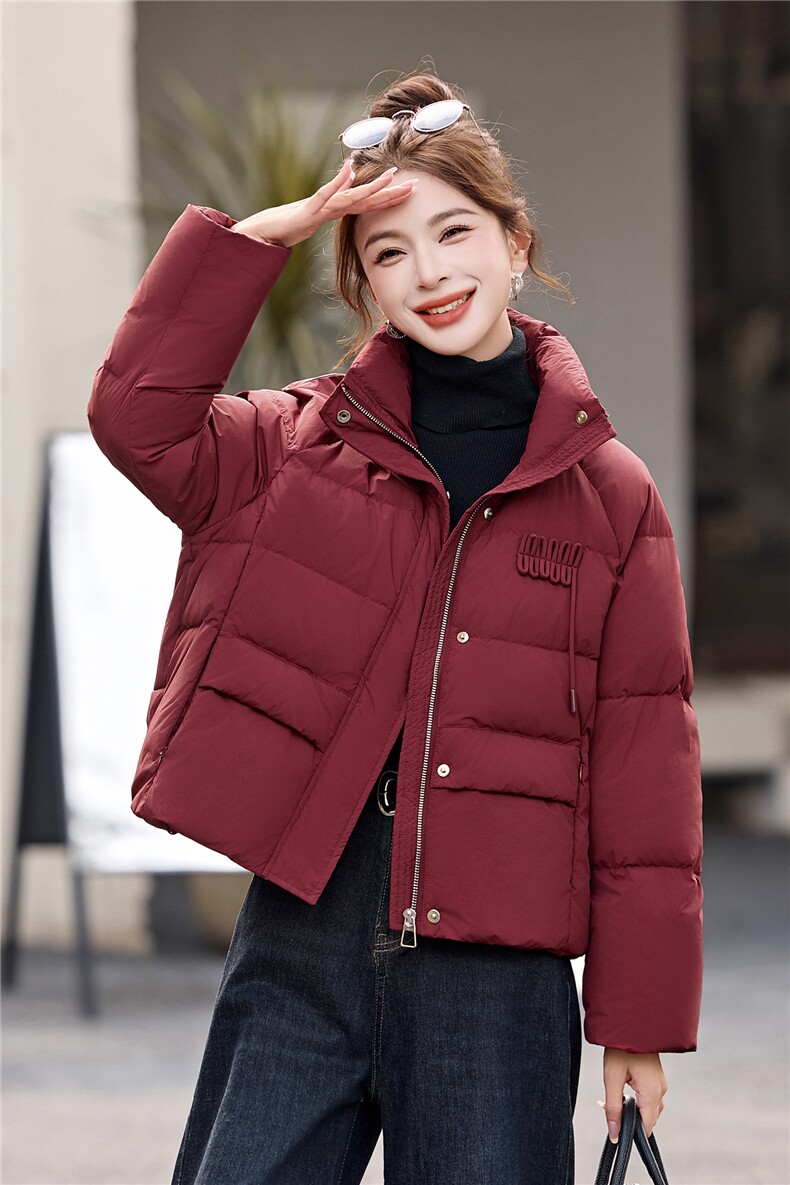 简约时尚潮流羽绒服休闲显瘦减龄冬季立领纯色女外套,女装羽绒服,姿衣坊
