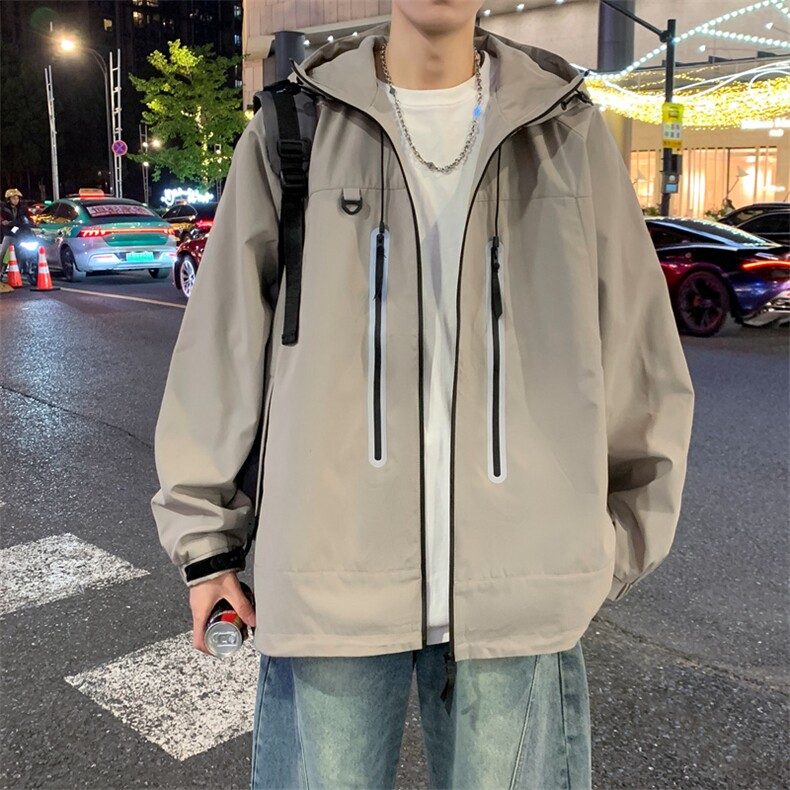 冲锋衣外套男2025春季新款宽松连帽休闲工装夹克潮流A259-P78,男装夹克,星座308B-2