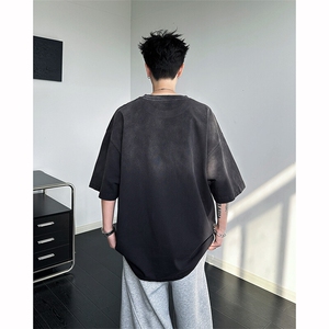8XL-M 满天星轻奢烫钻宽松版落肩纯棉短袖T恤新款夏百搭上衣DX337图片