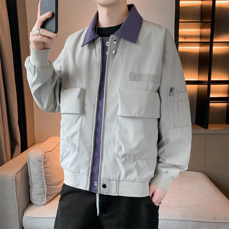 新款现货户外夹克男翻领撞色上衣外套A157B-JK2513-特P75,男装夹克,电商A157B