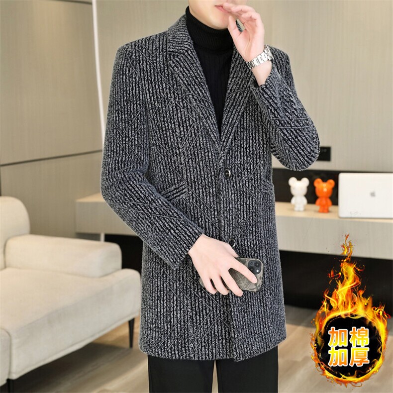 福利款男士商务休闲毛呢大衣中长款西装领风衣外套上衣A03P160,男装风衣,电商B226-2（原B217-2）