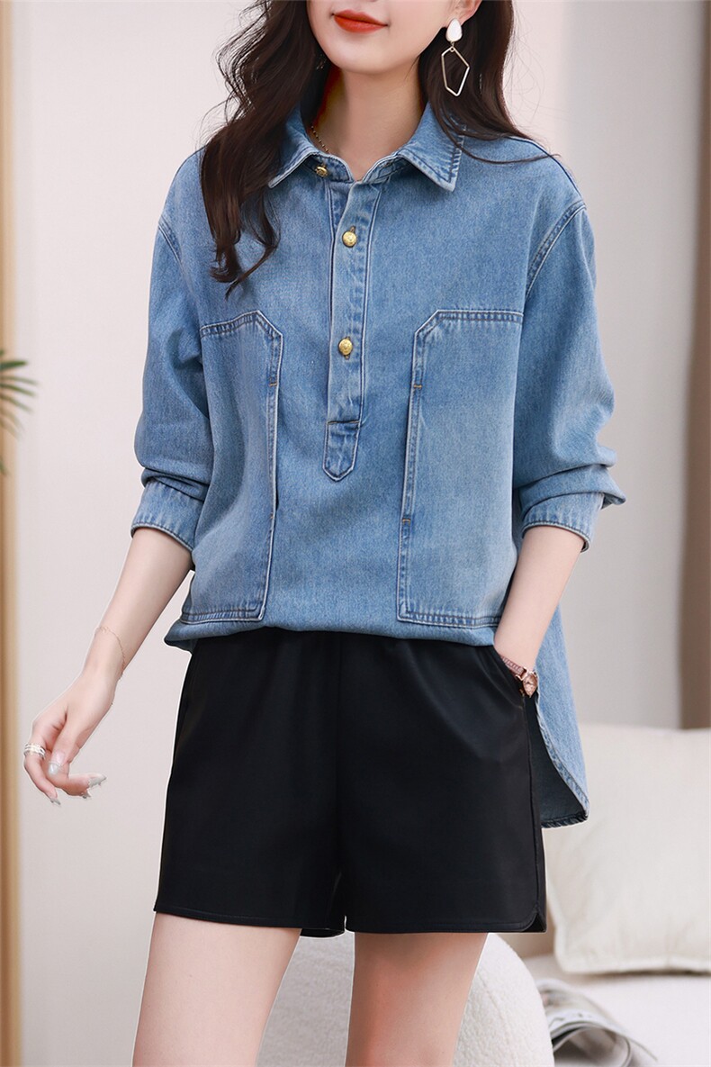 2023春装新款韩版宽松气质休闲简约上衣,女装衬衫,丽影随形
