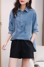2023春装新款韩版宽松气质休闲简约上衣，女装衬衫，丽影随形