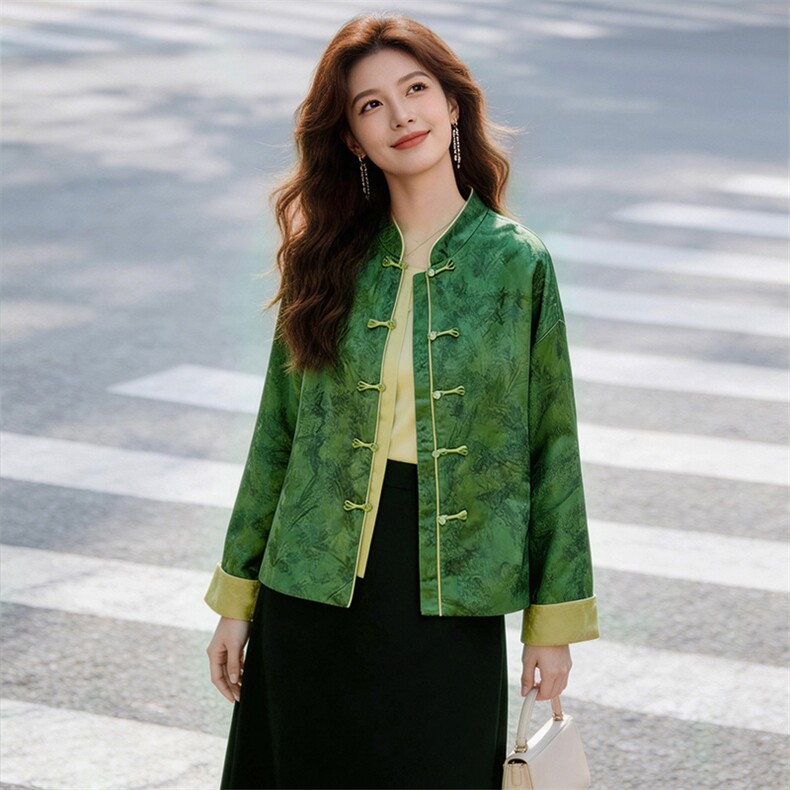 芷墨春季新款复古盘扣设计感新中式气质外套显高显瘦日常通勤女,女装短外套,芷墨服饰