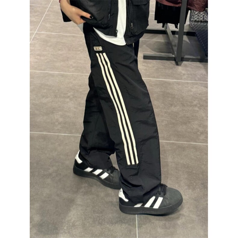 【有货】条纹速干运动裤子男女夏季薄款户外三条杠裤子1217WW-P48，女装休闲裤，星座1007（原301D）