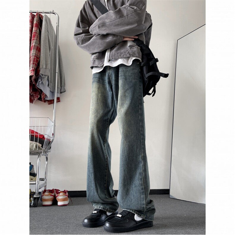 DM2025-P45新款牛仔裤男秋冬宽松直筒裤柔软舒适休闲阔腿裤男士,男装牛仔裤,星座603-2